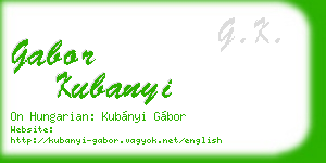 gabor kubanyi business card