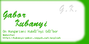 gabor kubanyi business card